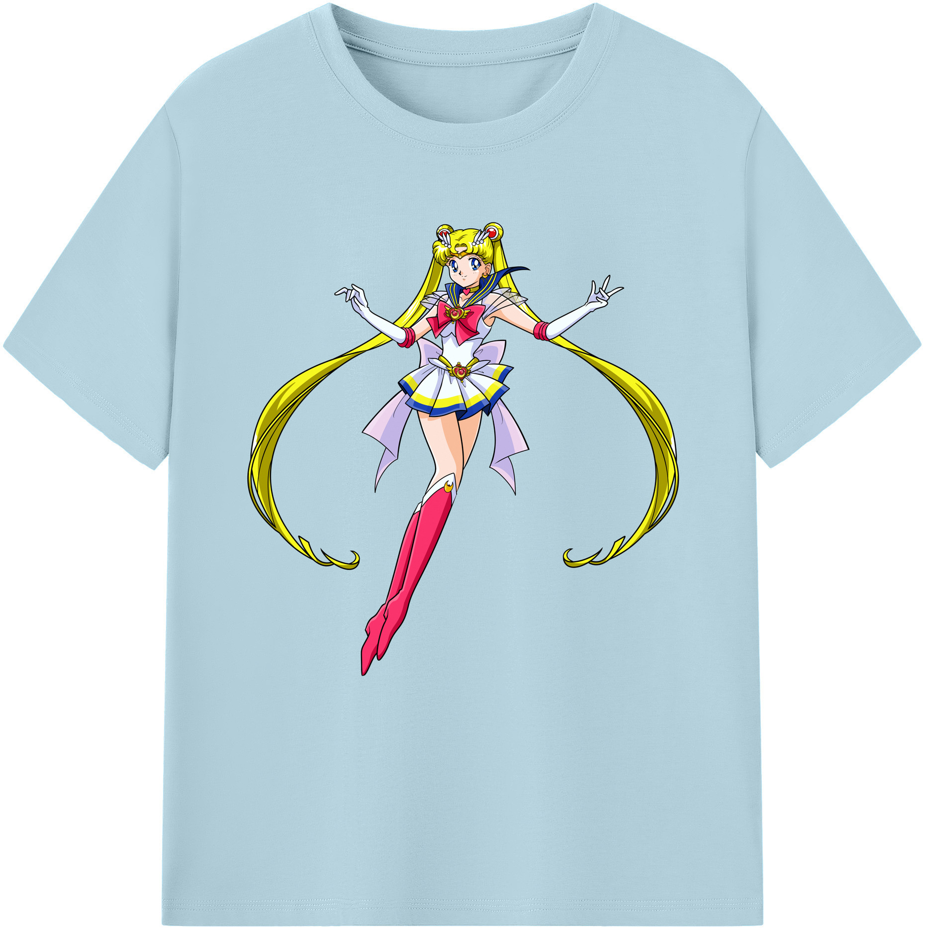 （画像用） 美少女戦士セーラームーン 月野 うさぎ つきの うさぎ Sailor Moon Tsukino Usagi 綿100％半袖Tシャツ（フロントプリント）